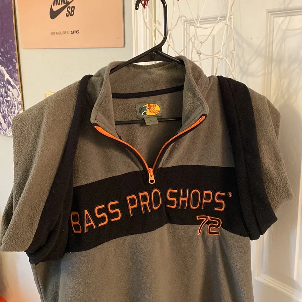 VINTAGE BASS PRO SHOPS 72’ (84’-98’ TAG) 3/4 ZIP PULLOVER - Picture 2 of 5